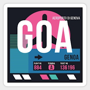 Genoa (GOA) Airport // Sunset Baggage Tag Magnet